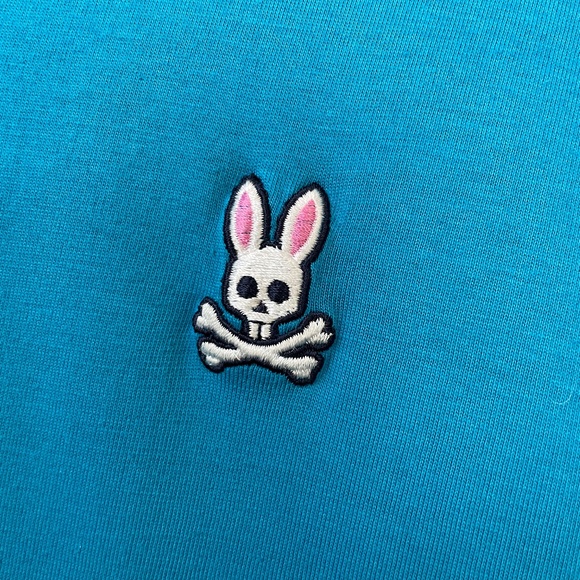 Psycho Bunny-Logo V-neck tee-Aegean Blue-size XL-(size 7) - Picture 3 of 6